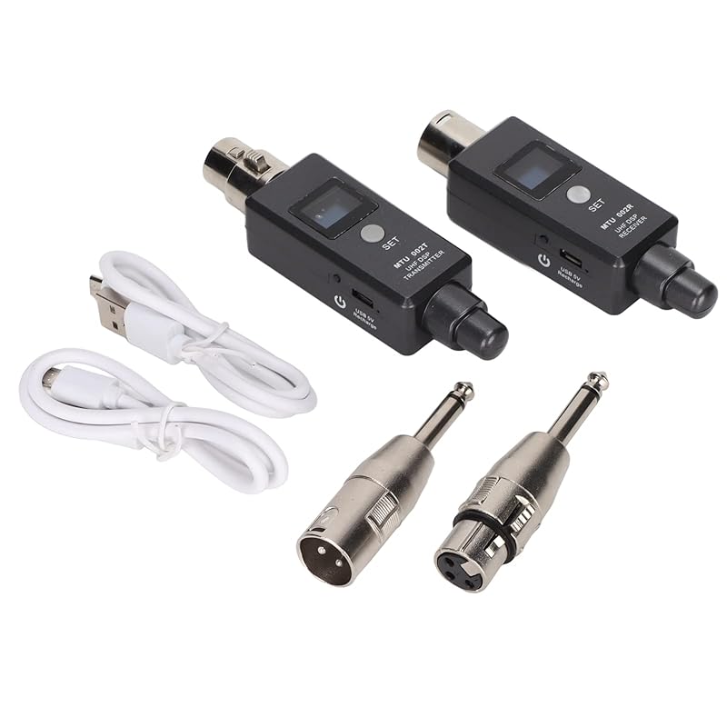 Wireless Microphone XLR Receiver, ABS Plug and Play Adapter Rechargeable Sound