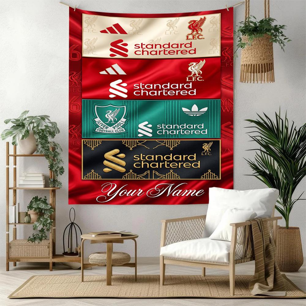 Liverpool Team Custom Your Name Wall Decor Tapestry Art For Pet Memorial Birthdaywedding Party Backdrop Family Gift