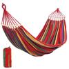 Morytrade Fabric Hammock with Wooden Frame for Outdoor Camping and Indoor Use (1 Person, Red)
