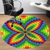 1pc Color Wheel Chair Carpet for Office Non-Slip, Machine Washable Rug for Office - Holiday DecorMachine Made yy251029066