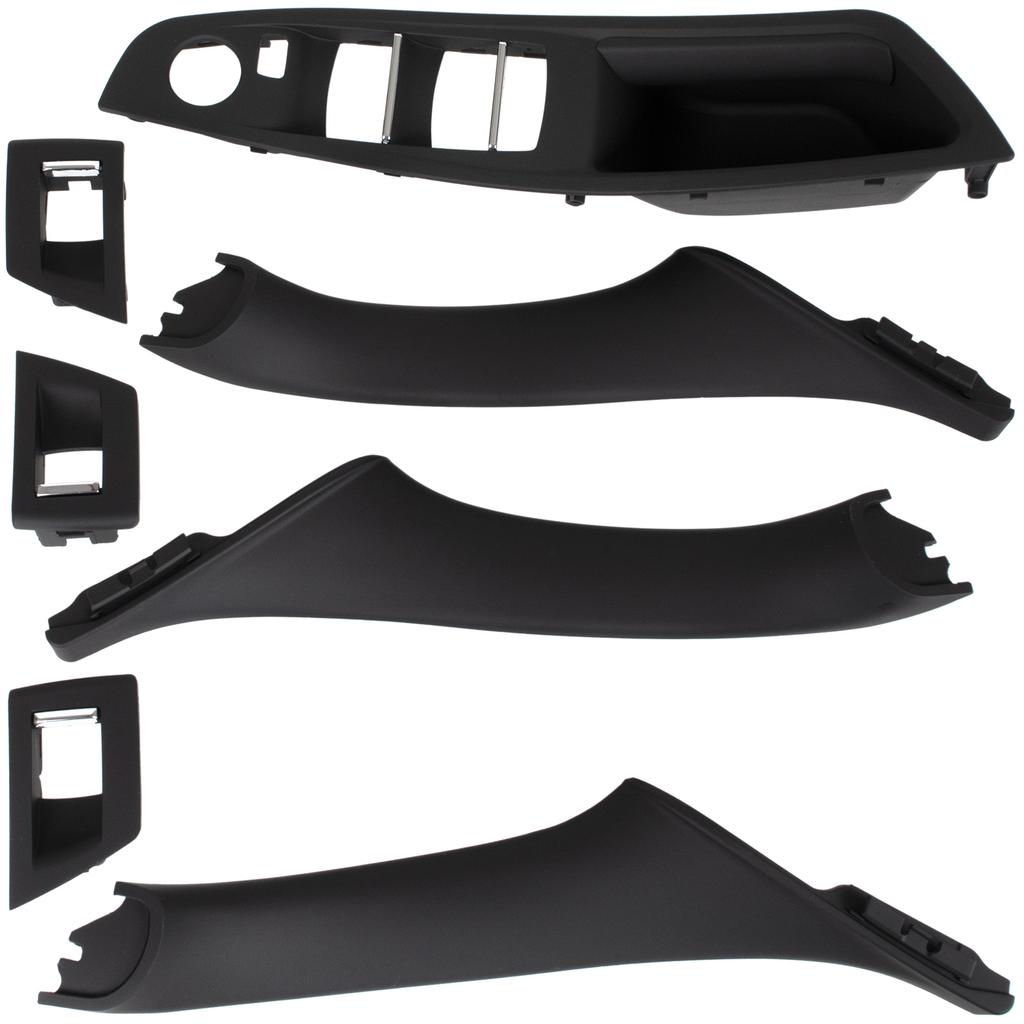 BMW 5 F10 F11 09-17 Комплект ручек двери салона Передние и задние 7 шт., Комплект Черный - 1 отверстие