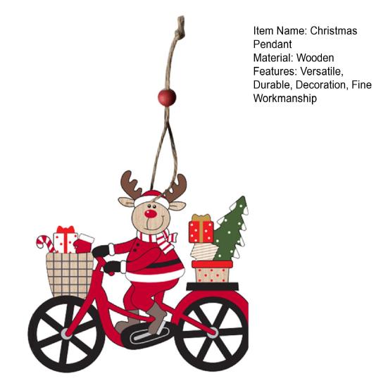 Рождественский кулон Снеговик Санта-Клаус в форме лося Деревянное подвесное украшение для рождественской елки Праздничный домашний декор