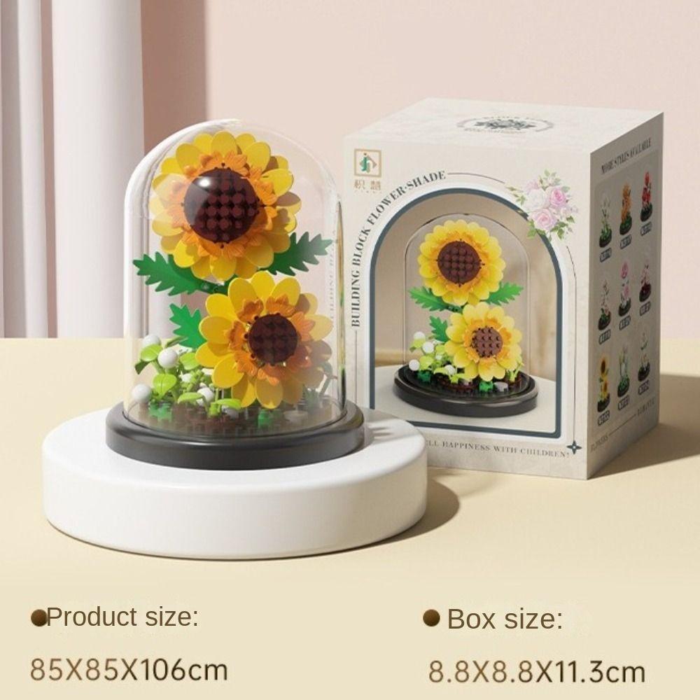 Flower Bouquet Building Blocks Plastic Plant Bonsai Desktop Ornaments Home Decoration