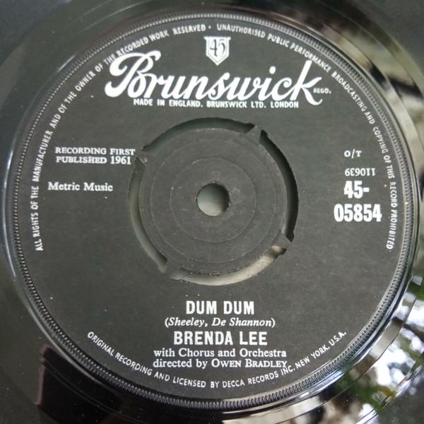 7inch Record BRENDA LEE - Dum Dum 4505854 Brunswick 1961 UK Pop Used