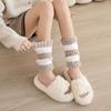 Stripe Short Tube Sock Cover Thicken Warm Winter Foot warmer Creative Coral Fleece Stockings  Girl