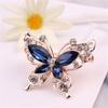 Lady Pin Rhinestone Butterfly Shape Multi Colors Stainless Dress Brooch for Prom