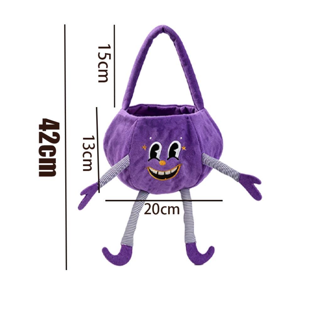 Flexible Pumpkin Bucket Open Top Trick or Treat Bucket Holiday Ghost Plush Bag Dessert Making