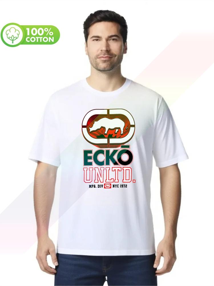 100% Cotton Round Neck Heavy Weight Men's T-shirt Ecko_unltd Novelty Short Sleeve O Neck Cotton Casual Plus Size S-xxxl