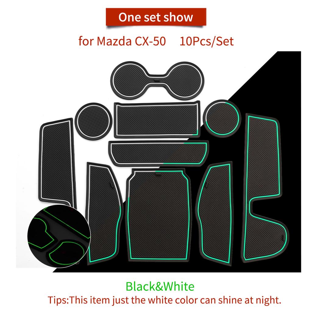 Коврик Smabee Gate Slot для Mazda CX-50, нескользящий коврик для дверного паза, подстаканник, аксессуары для интерьера, резиновая подставка, 10 шт./компл.