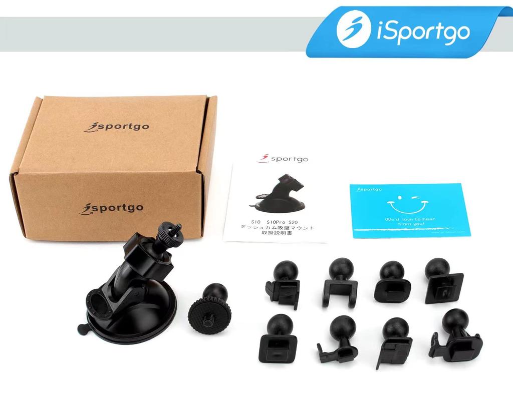 ISportgo Оригинальное крепление-присоска для видеорегистратора S10pro с 10+ различными адаптерами для Anero,