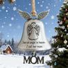 Christmas Bell Ornament Collectible Holiday Angel Wing Bell Engraved Christmas Pendant Memorial Decoration