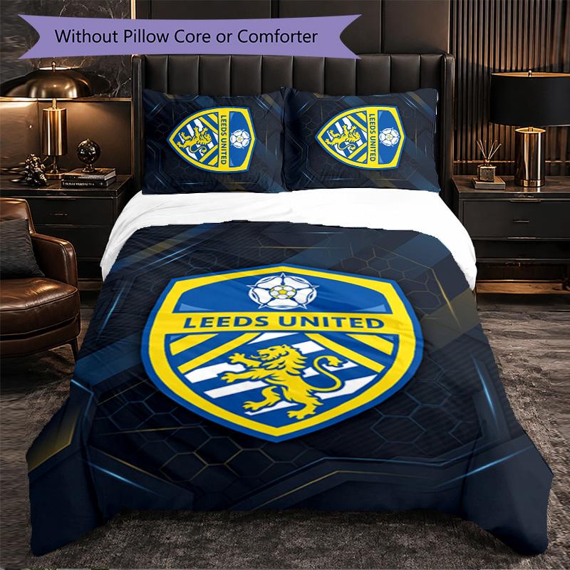 Leeds United Themed Bedding 3Pcs Duvet Cover Set Decorative Bed Linen For Teen Room Home Decoration