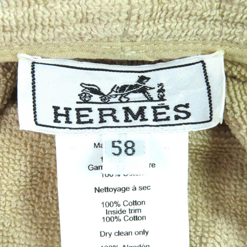 Отличная шляпа HERMES Хлопок Gene махровая шляпа-багет бежевый хлопок Женская 58 Б/у