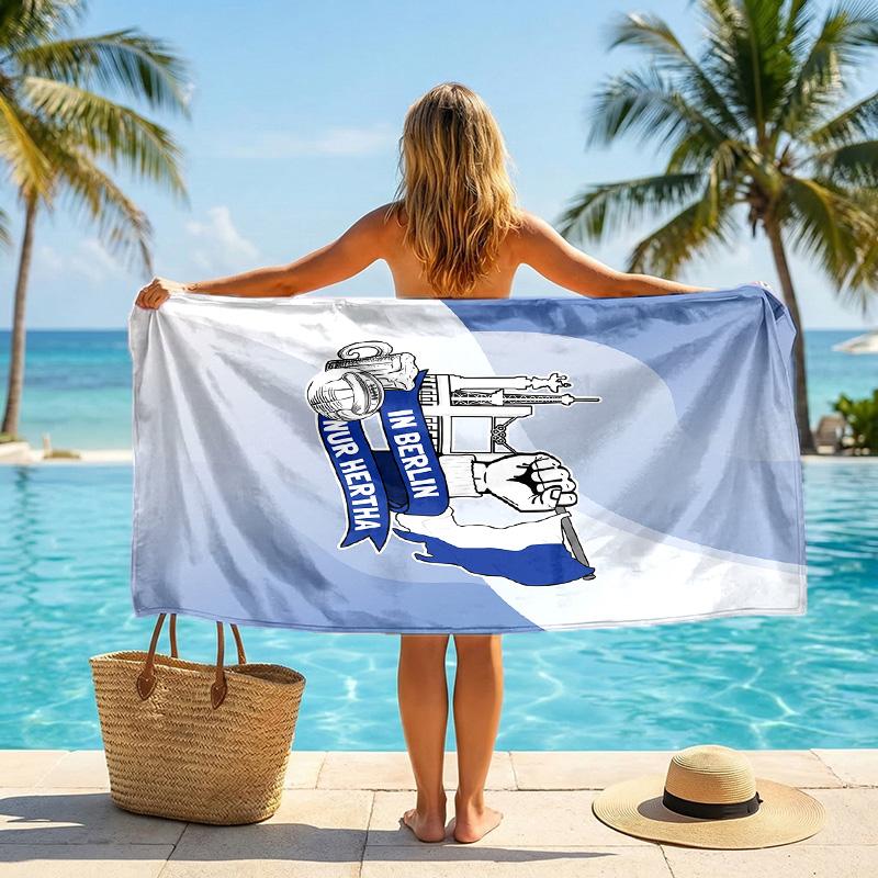 Hertha BSC FC принт Быстросохнущее пляжное полотенце из микрофибры Впитывающее Портативное туристическое полотенце для плавания