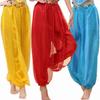 Indian Dance Performance Exercise Pants Ethnic Dance Adult Belly Dance Chiffon Practice Clothing Highlight Pants Elastic Waist