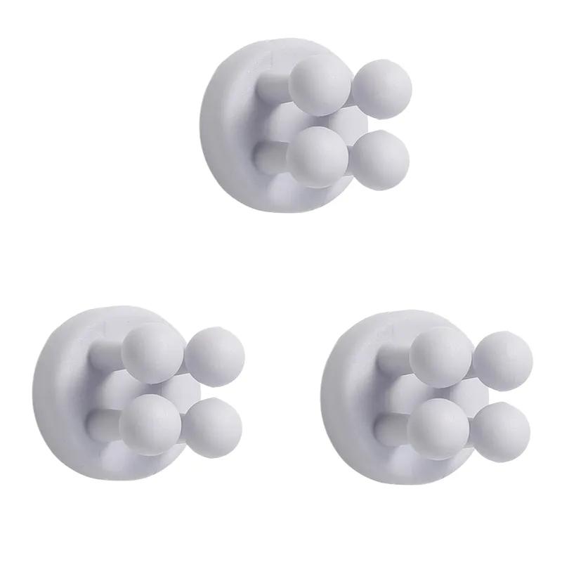 3 шт., силиконовые держатели для зубных щеток, водостойкий самоклеящийся настенный одинарный крючок для подвешивания ключа, держатель вилки