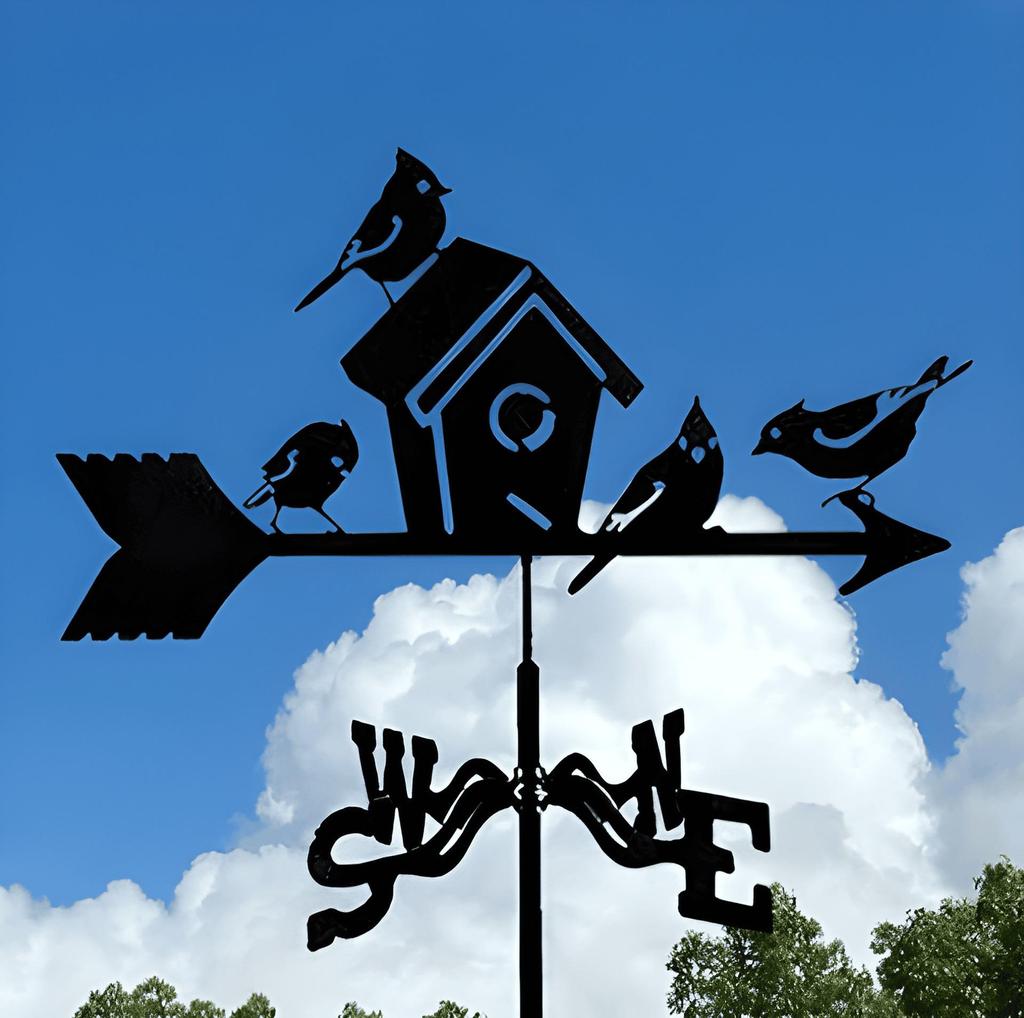 Декоративный железный флюгер - наружное украшение для металлической крыши