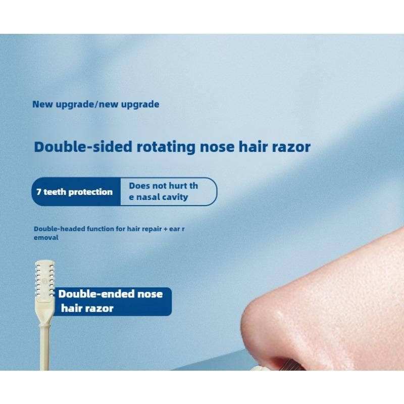 Бритва для удаления волос в носу Ручная очистка Специальный набор для бритья Мужской и женский инструмент для стрижки ноздрей с защитой от царапин Двойная головка