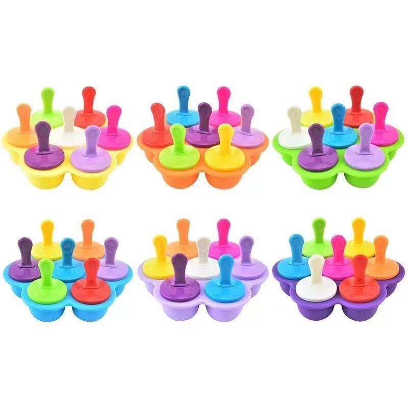 7-Cavity Silicone Ice Pop Mold with Lid