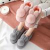 Женские зимние нескользящие плюшевые хлопковые тапочки: Теплые туфли на каблуке для пар, для использования в помещении и на улице