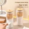 "Acrylic Portable Cotton Swab Storage Box with Bamboo Cover"