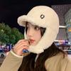 Women's Korean Version Autumn and Winter New Style Fluffy Baseball Cap for Winter Warm Ear Protection Hat Riding Cold Lei Feng Hat Thick