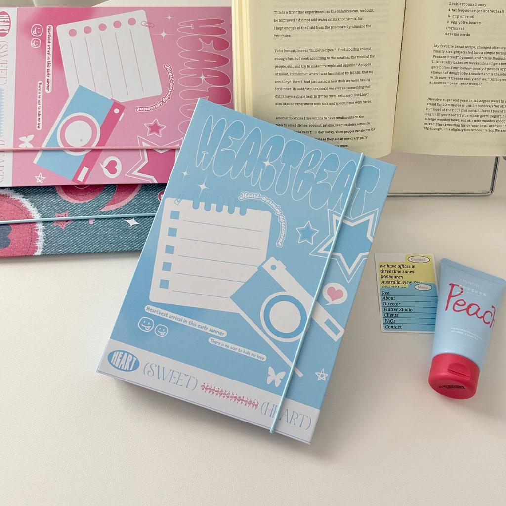 A5 Kpop Photocard Binders Collect Book Denim Hardcover Photo Cards Album Storage Student Notebook American Style Stationery