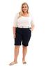 Spodenki Damskie Bawełniane Plus Size Z Paskiem Granatowe Xxxxl