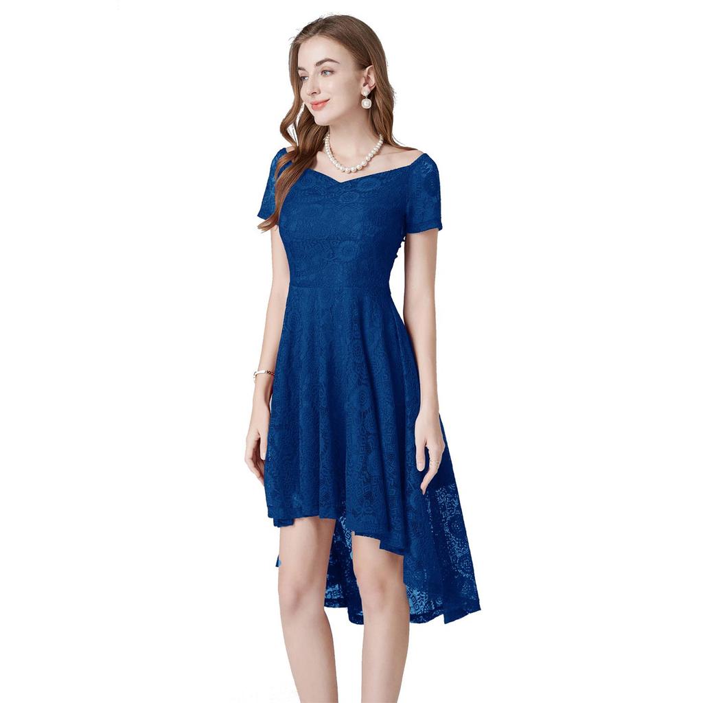 Женское вечернее платье миди, кружевное платье с вырезом в форме сердца, высокие и низкие подолы, ретро-платья, бальное платье для выпускного вечера, свадебные наряды подружки невесты