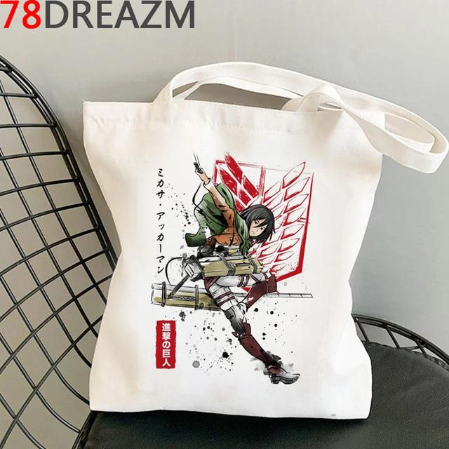 Сумка-шоппер «Атака Титанов», холщовая сумка-шопер, сумка для покупок, сумка для вторичной переработки, тканевая сумка bolsas ecologicas sacolas