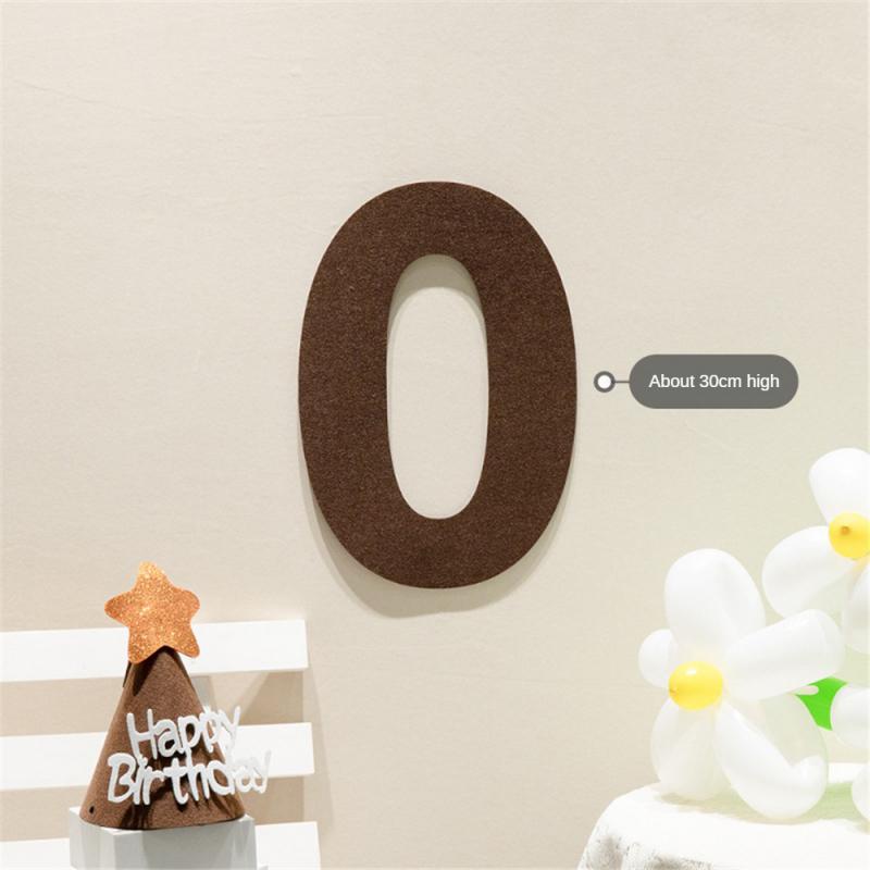 Фетровый баннер на день рождения, шариковая веревка, фетр, цифровой декор для вечеринки в честь Дня Рождения, детский подвесной флаг, тянущий цветок, принадлежности для детского душа