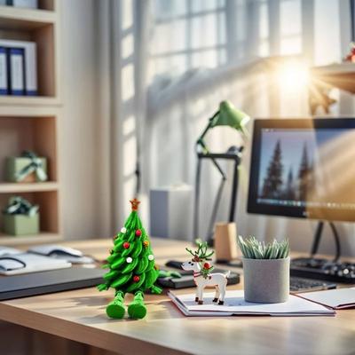 Красочная 3D-печатная рождественская елка, забавная уникальная рождественская декорация, зеленая шарнирная настольная декорация, рождественская вечеринка