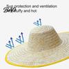 Comfortable Summer Hat Sun Protection Large Straw Hat, Lightweight Breathable Natural Adjustable Strap Wide Brim for Outdoor Work Farm Use