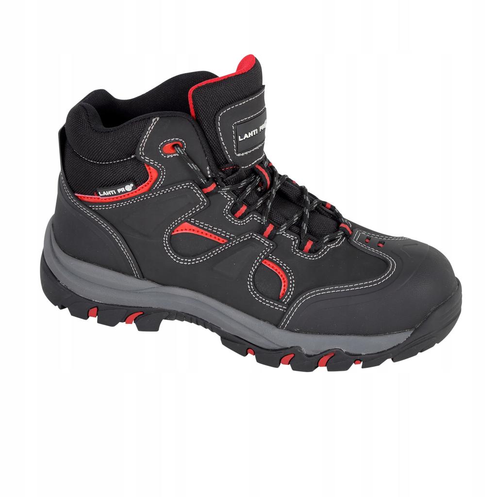 Nubuck Ankle Boots Black-Red, S3 Sra, "40 1 Pc
