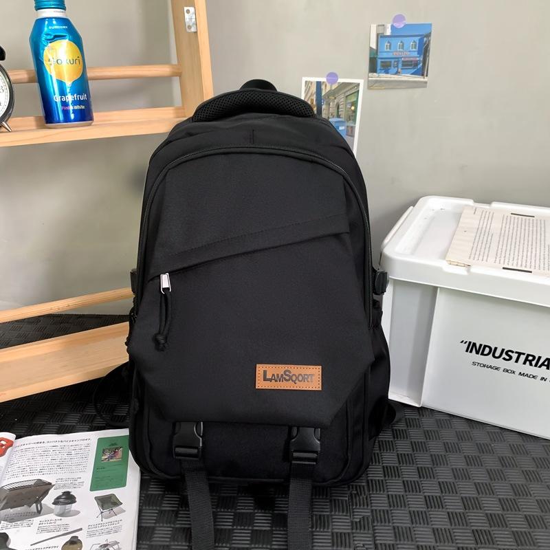 Однотонный школьный рюкзак для студента, женский, большой емкости, дорожный рюкзак, мужской рюкзак для компьютера