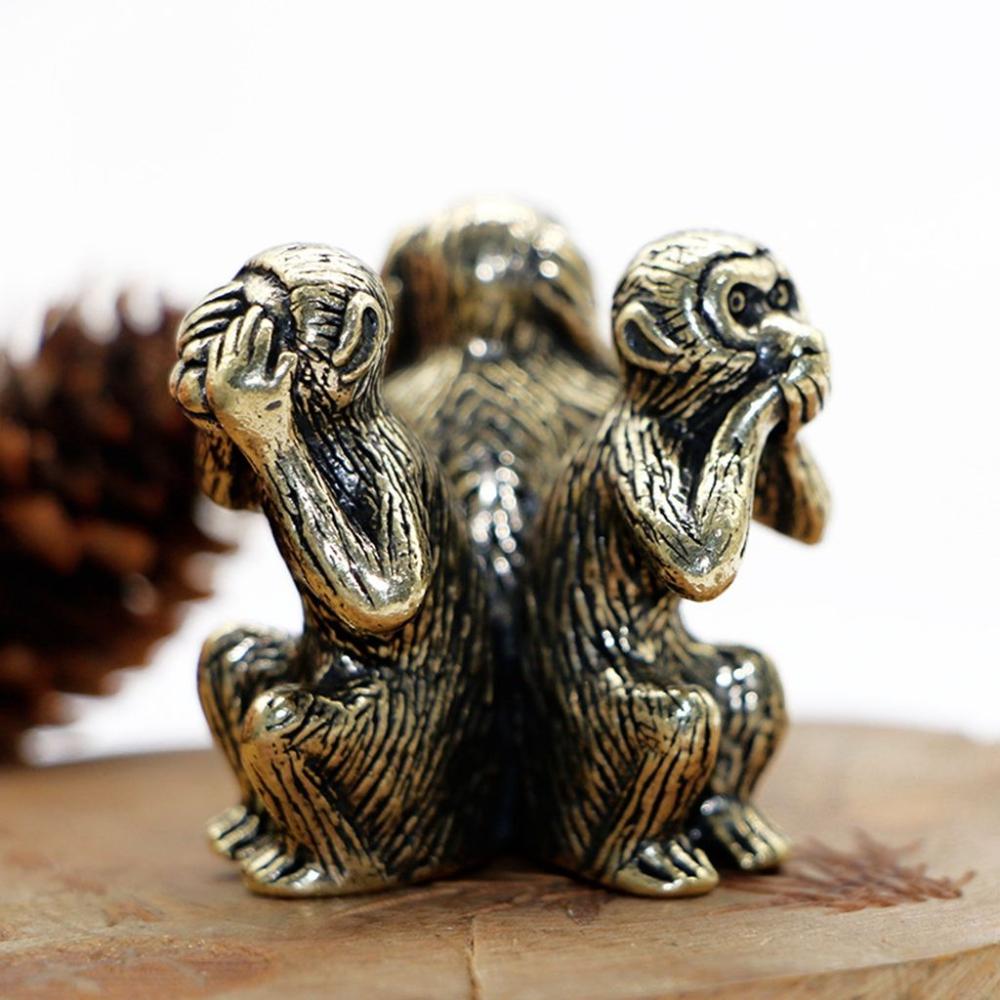 Feng Shui Warmhouse Gift Antique Wise Monkey Statue Monkey Figurines Car Ornaments Home Decor