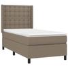 Sommier à lattes avec matelas - Taupe - 90x200 cm - Tête de lit réglable - Tissu durable
