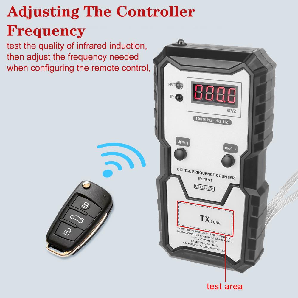 Digital IR Frequency Tester Car Keys Test Gauge 100M-1GHZ Infrared Frequency Test Meter Electronic IR Frequence Counter Tester