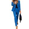 Women's Solid Color Two-Piece Suit Set, Business Casual Blazer with Trousers for Office Commute, Professional Workwear Coord for Modern Workplace