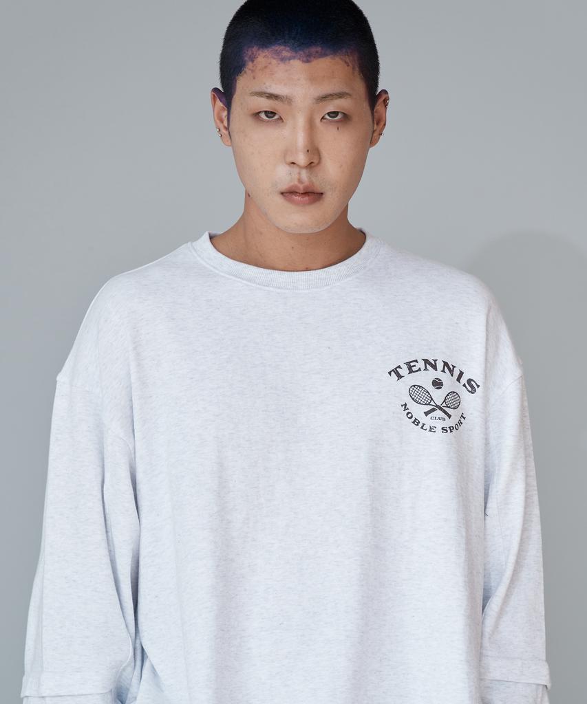 MANIAMASS Tennis Club Embroidered Graphic Long Sleeve (Noble Lt C)