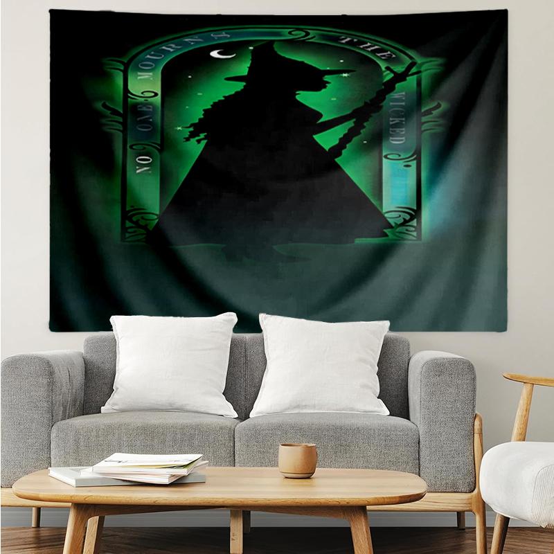 Wicked Print Tapestry, Backdrop, Easy Setup, Ideal for Bedroom, Office & Living Room, with Aesthetic Wall Hanging Decor.