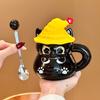 Birthday Gift Cute Cat Cup Magic Hat Ceramic Mug for Girl Girlfriend Children Halloween Gift