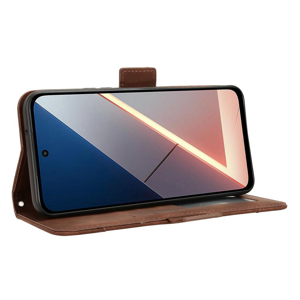 M7 4G 2026 Чехол-книжка из кожи с многослотовым держателем для карт для Xiaomi POCO M7 4G Магнитный держатель-кошелек Подставка Задняя крышка