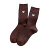Women's Heart Pattern Mid Calf Crew Socks Ribbed Knit Boot Socks Fall Casual Soft Cozy Socks for Women Girls