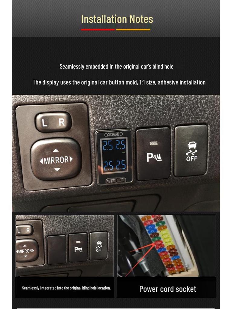 Встроенная система мониторинга давления в шинах, совместимая с Toyota и Honda