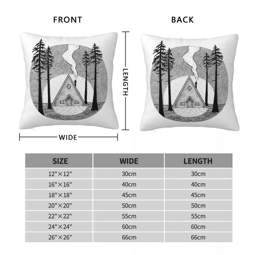 Forest Cabin Camp Square Pillowcase Polyester Linen Velvet Printed Zip Decor Throw Pillow Case Sofa Cushion Cover 18"