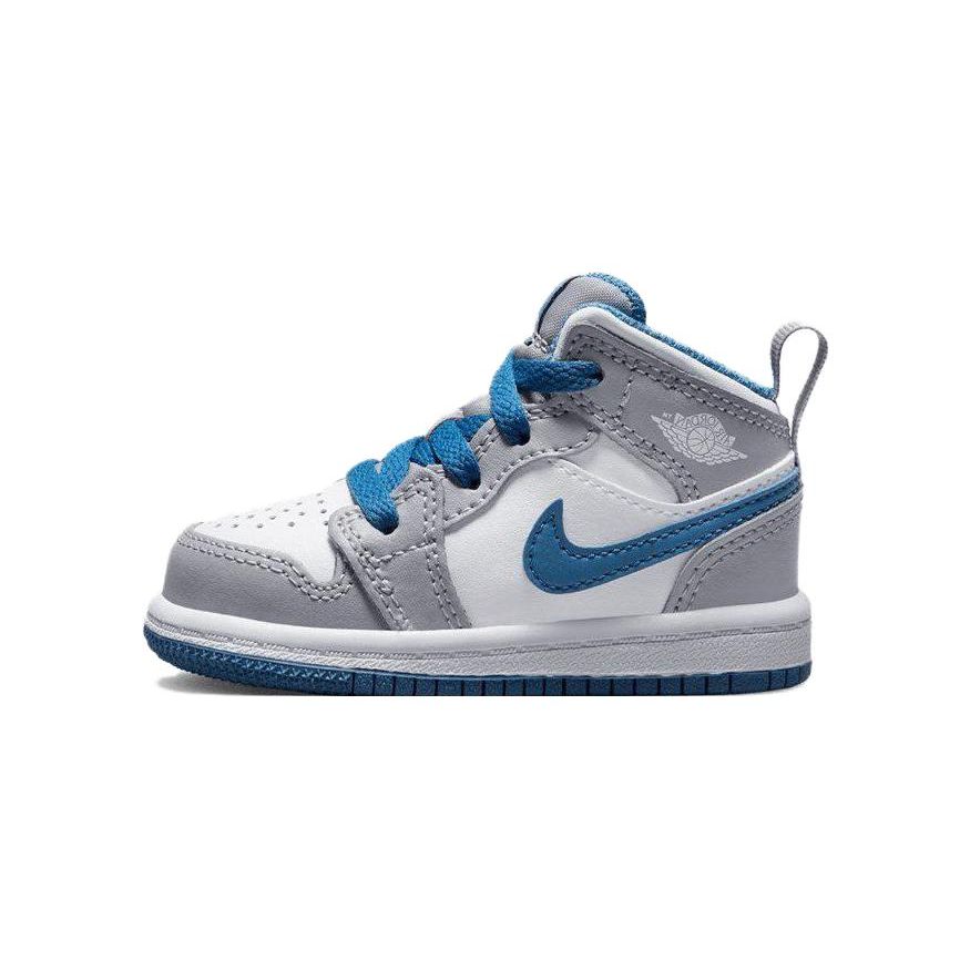 Air Jordan 1 Mid TD Cement True Blue Baby Sneakers Grey Cement-Grey White DQ8425-014