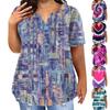 Fashion Plus Size Women's Casual Short Sleeve Round Neck Gradient Print T-shirt With Pockets