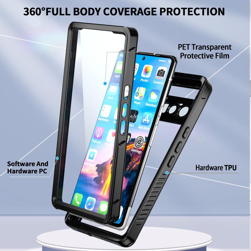 Водонепроницаемый чехол IP68 для Google Pixel 7 7A 6 Pro 6A 4A, для дайвинга, плавания, активного отдыха, защита от падений, пыли, из ТПУ, 360° Full Cover, броня