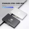 WTOM1 Car Waterproof Stainless Steel Credit Card Holder Name Card Case For Alfa Romeo 159 Giulietta 156 147 Giulia Mito GT Stelvio